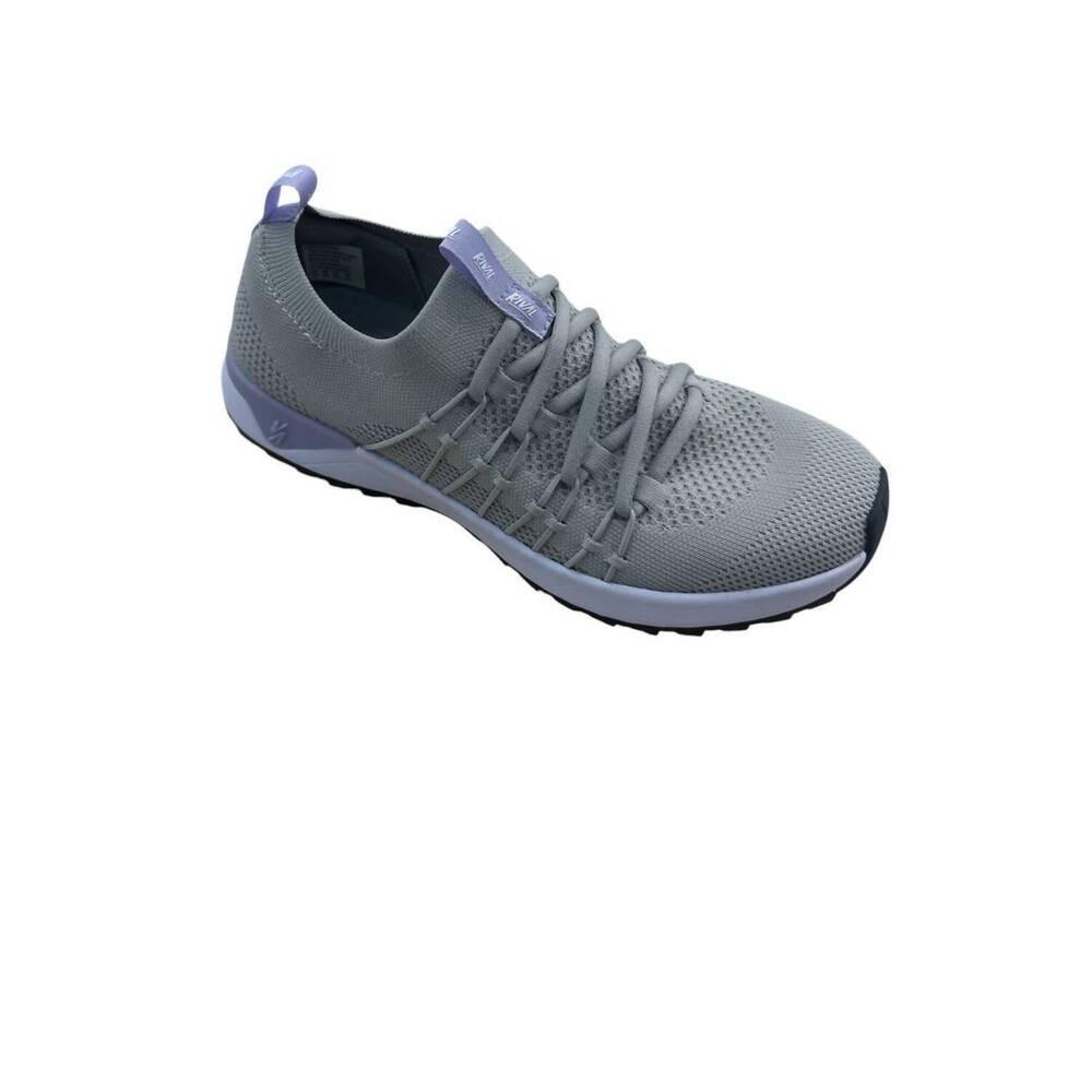 NEW RIVAL women's round toe flat sneaker in grey/lilac